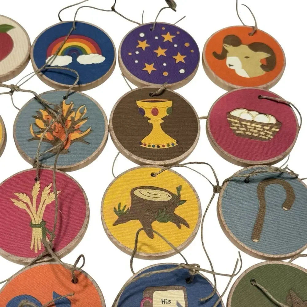 Jesse Tree Ornaments 25 solid hardwood discs (.25in thick) Christmas Tree